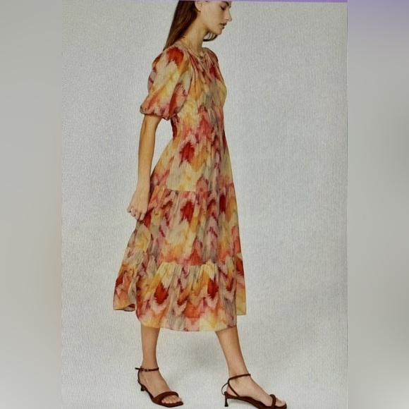 Ba&sh Anissa Chevron Midi Dress size S - Picture 8 of 15